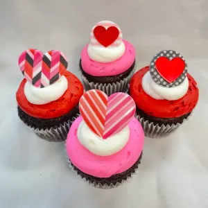Valentine Cupcake: Patterned Hearts