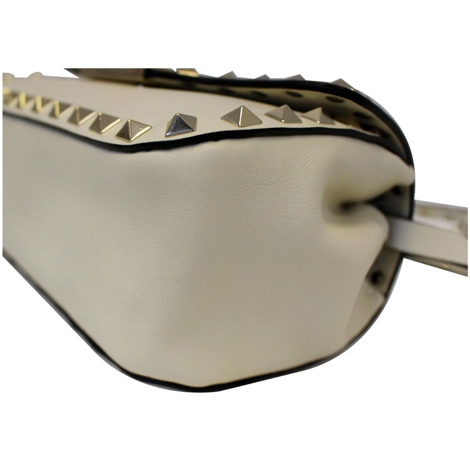 Valentino Rockstud Mini Flap Leather Crossbody Bag Ivory