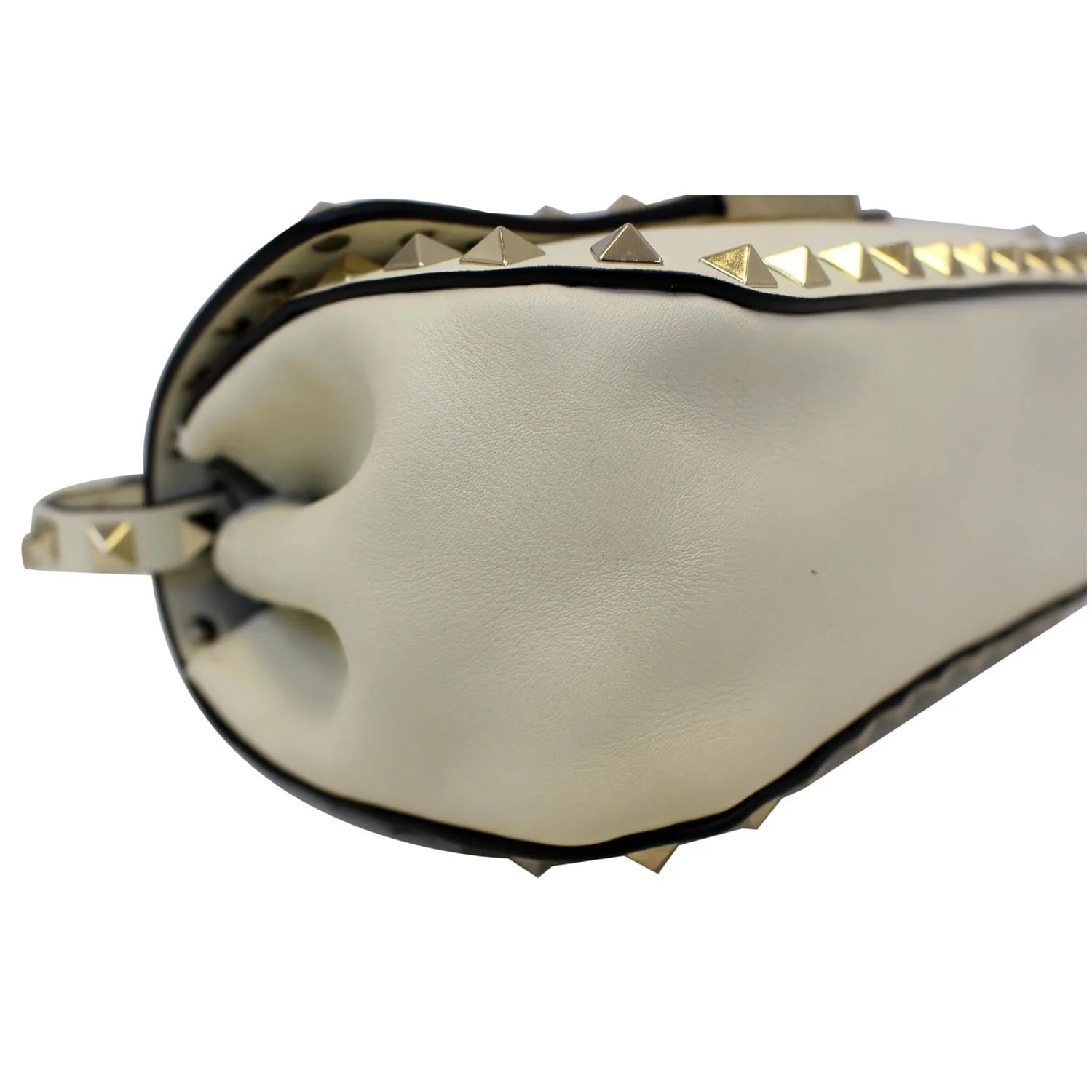 Valentino Rockstud Mini Flap Leather Crossbody Bag Ivory
