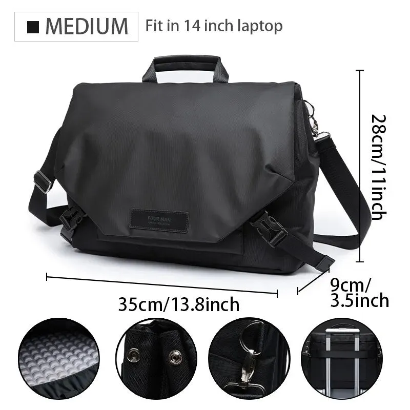 Vegan Genderfree Waterproof  Crossbody Shoulder Bag (Multi-size)