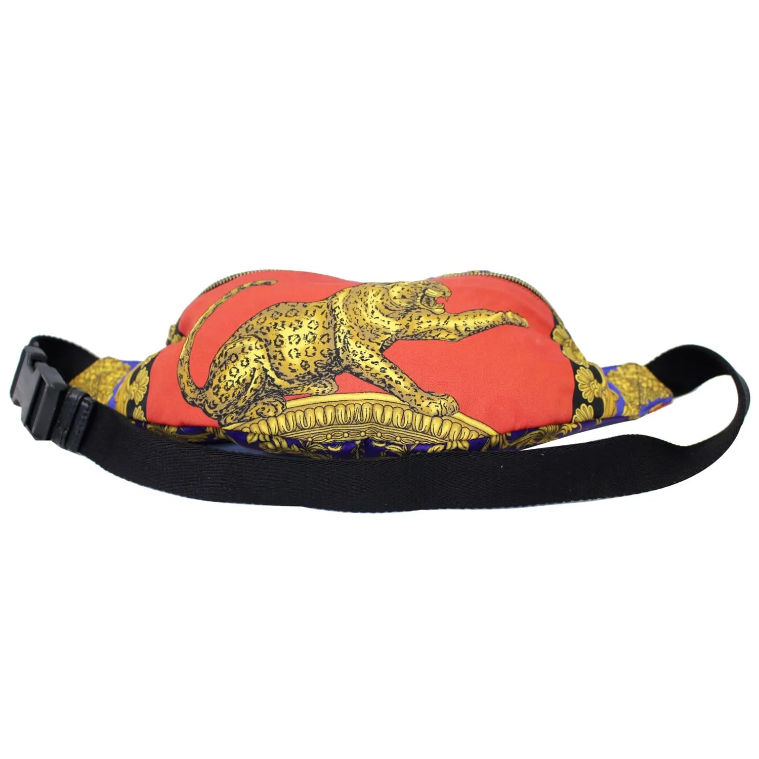 VERSACE Baroque and Leopard-Print Satin Belt Bag Multicolor
