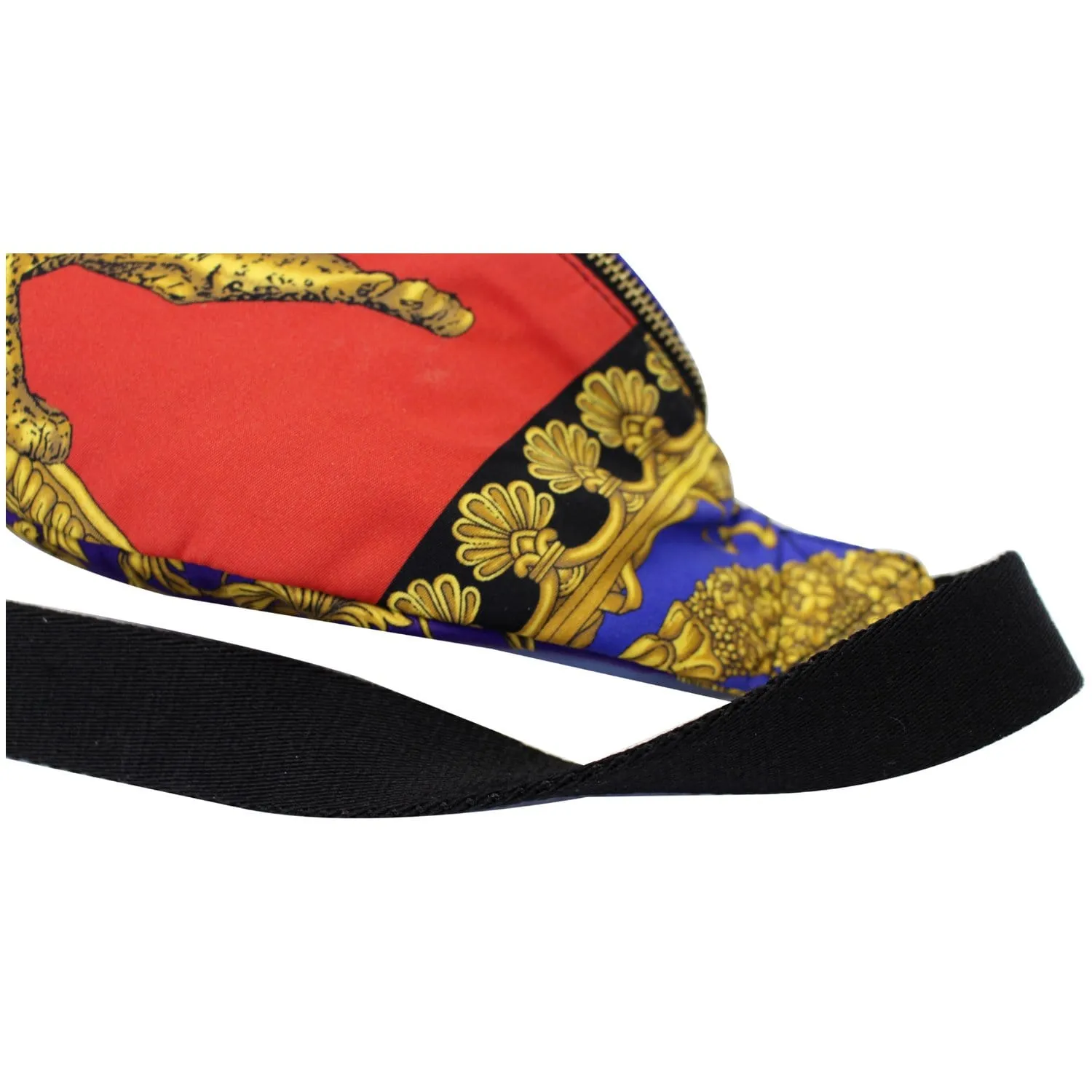VERSACE Baroque and Leopard-Print Satin Belt Bag Multicolor