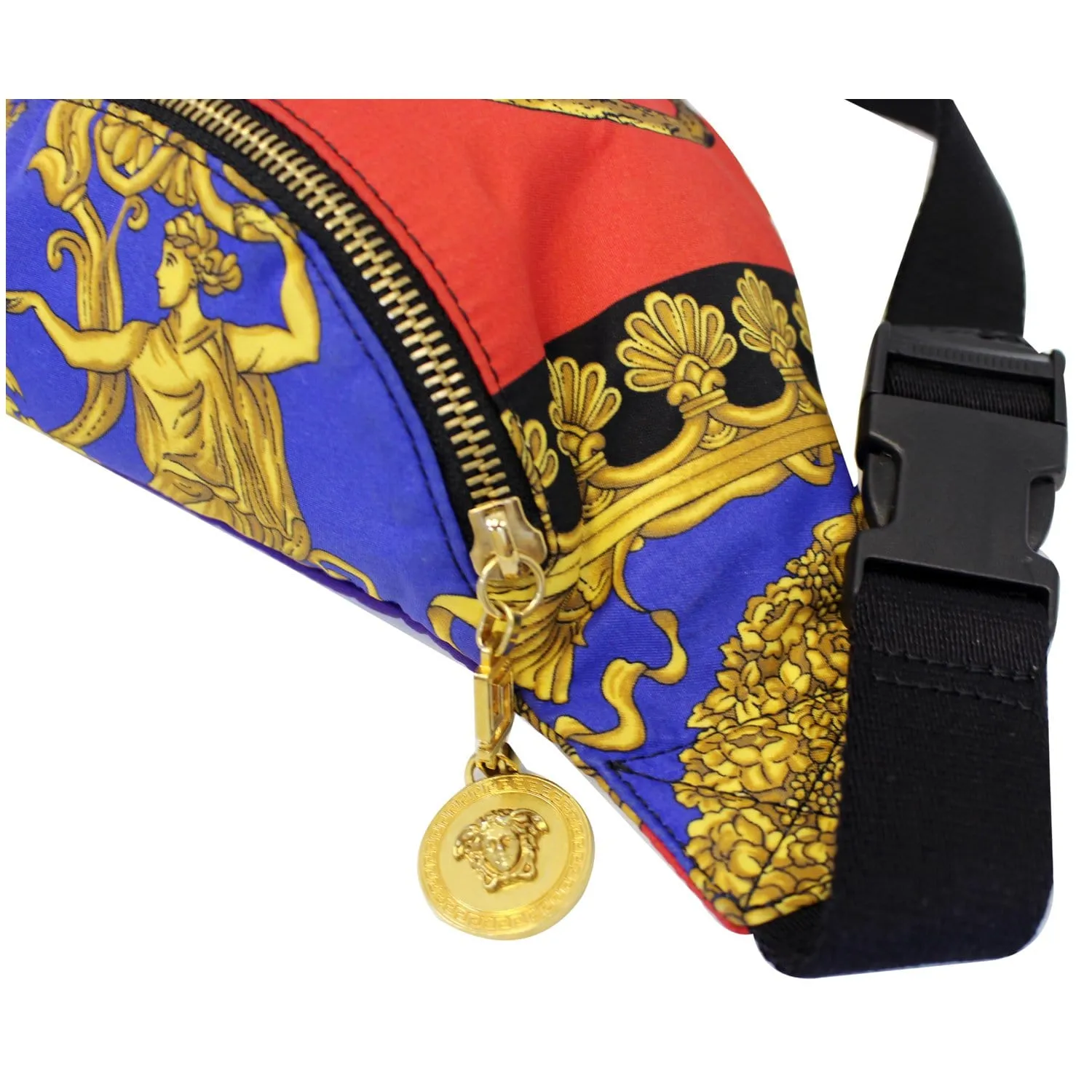 VERSACE Baroque and Leopard-Print Satin Belt Bag Multicolor