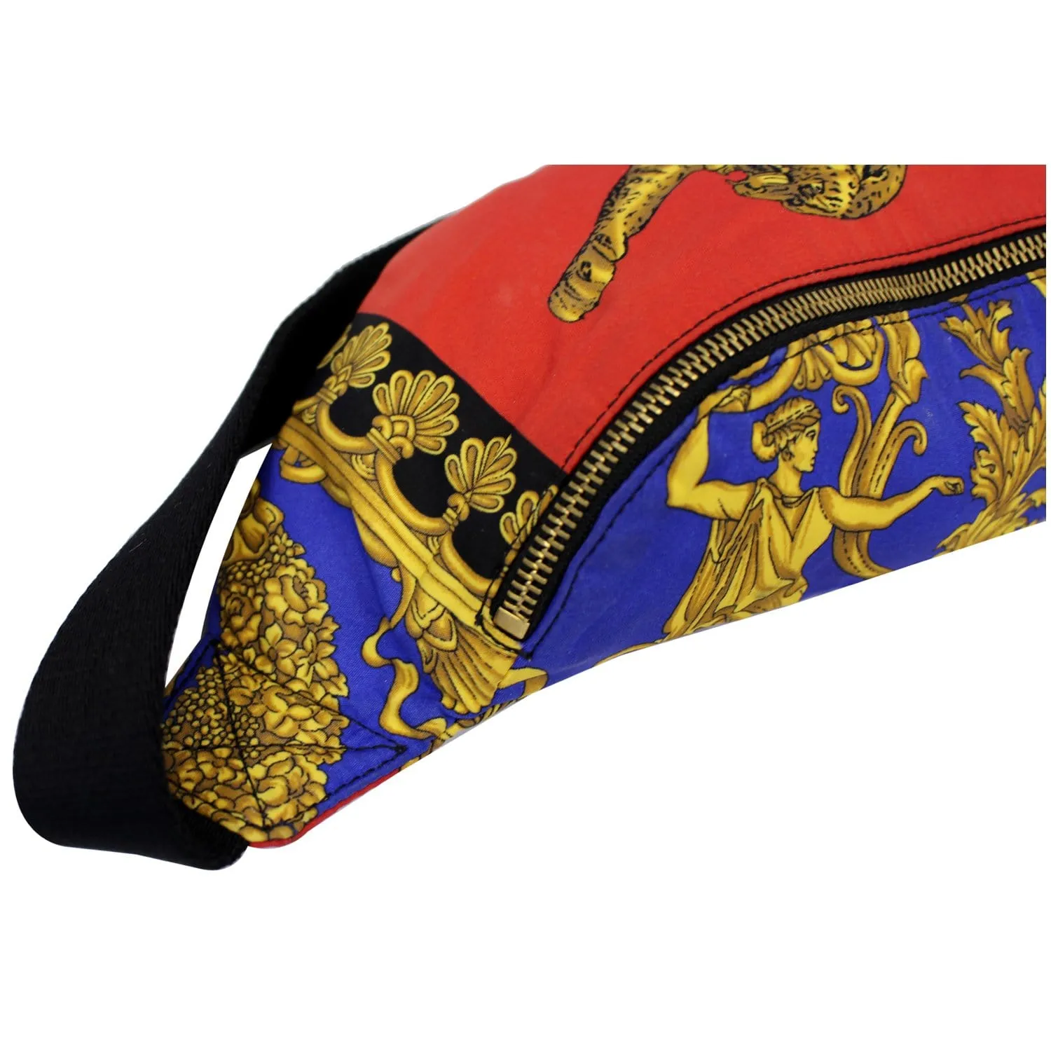 VERSACE Baroque and Leopard-Print Satin Belt Bag Multicolor