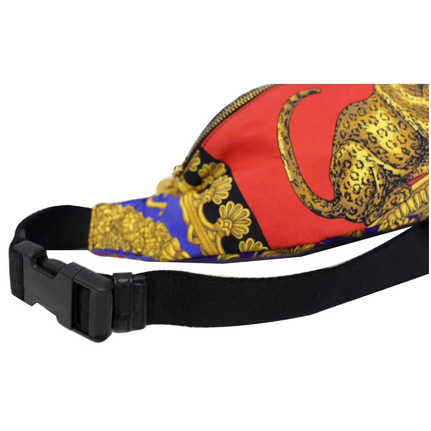 VERSACE Baroque and Leopard-Print Satin Belt Bag Multicolor