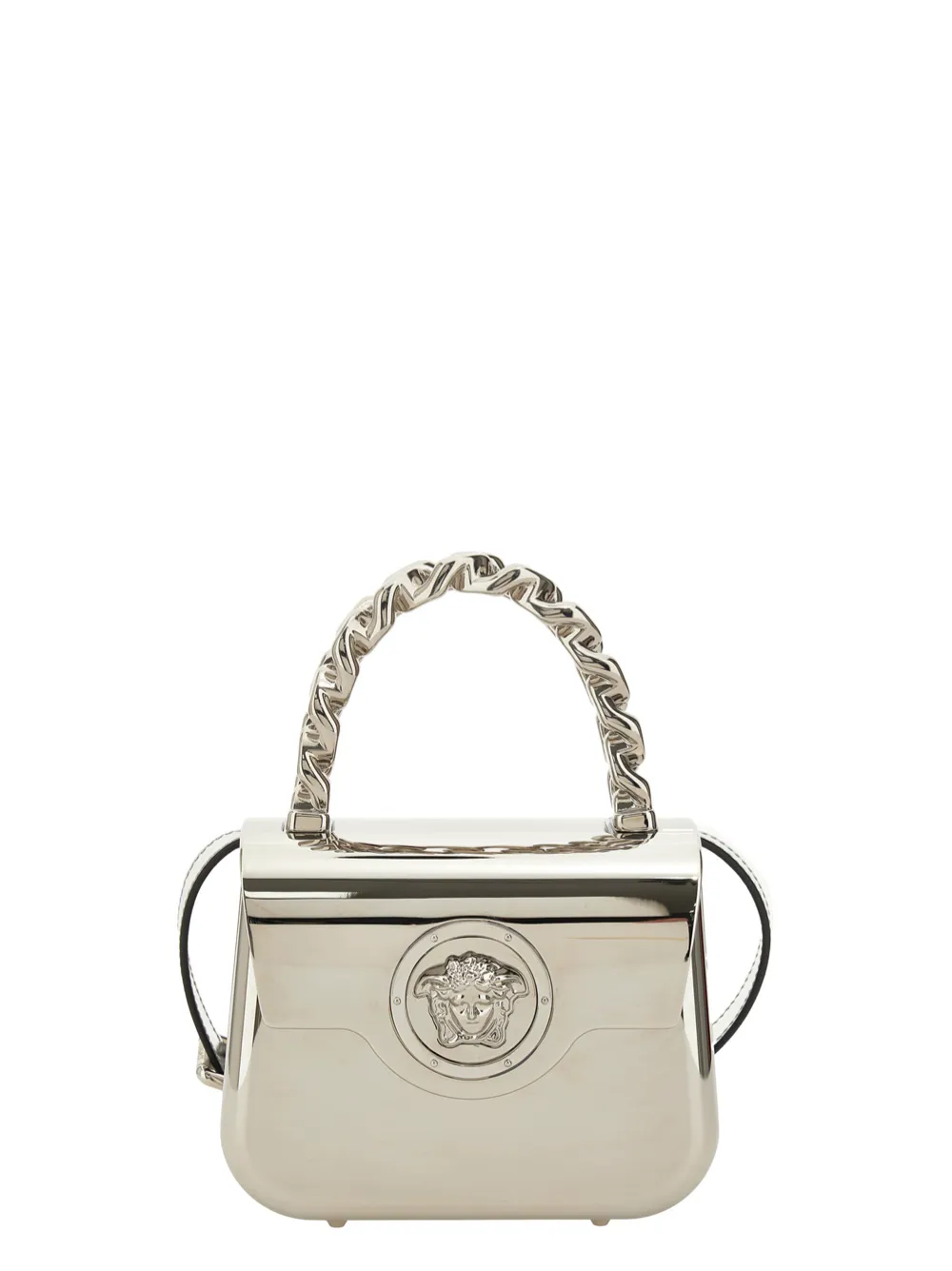 Versace Mini Top Handle Fabric   Calf Leather (More Colors)