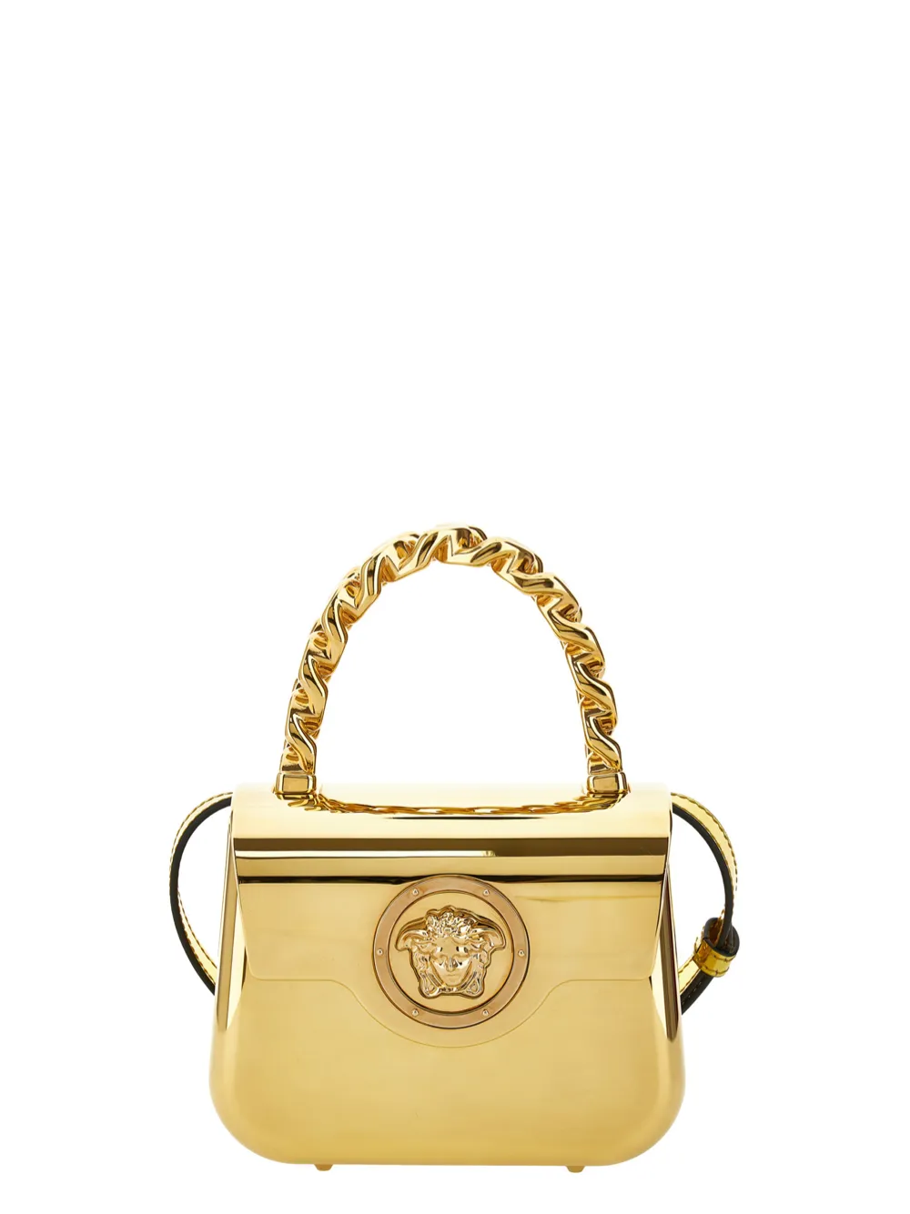Versace Mini Top Handle Fabric   Calf Leather (More Colors)