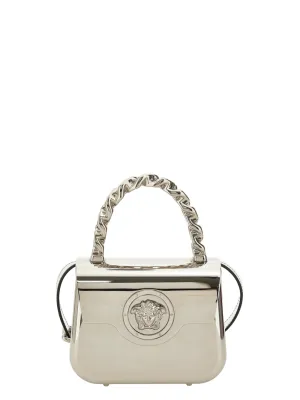 Versace Mini Top Handle Fabric   Calf Leather (More Colors)
