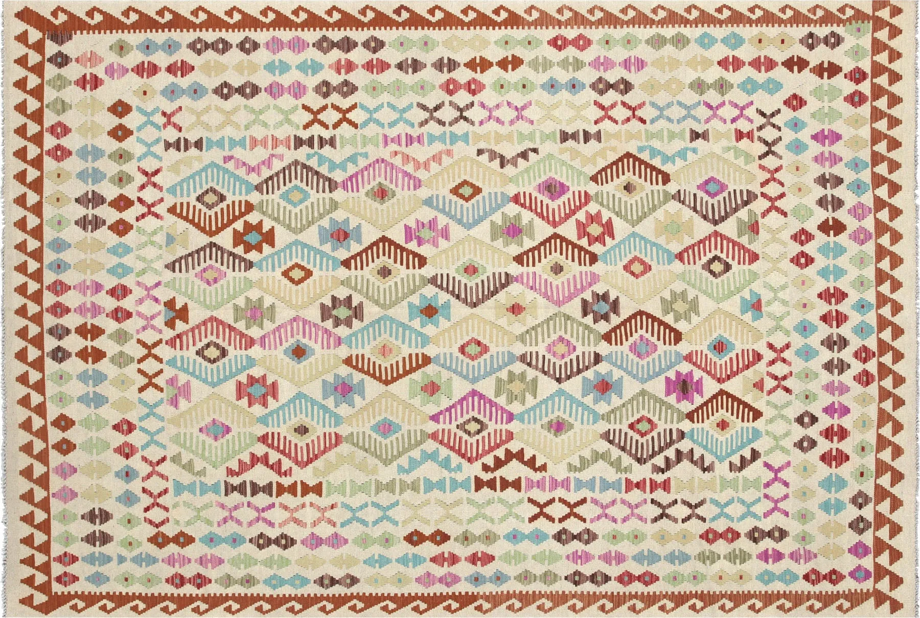 Vintage Afghan Maimana Kilim - 6'7" x 9'8"