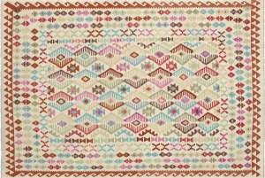 Vintage Afghan Maimana Kilim - 6'7" x 9'8"