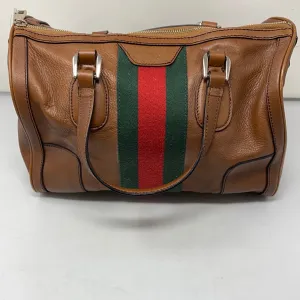 Vintage: Gucci Brown Leather Boston Bag Top Handle