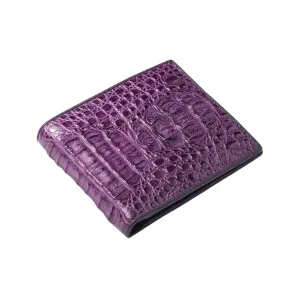 Violet Genuine Crocodile Alligator Hornback Leather Wallet