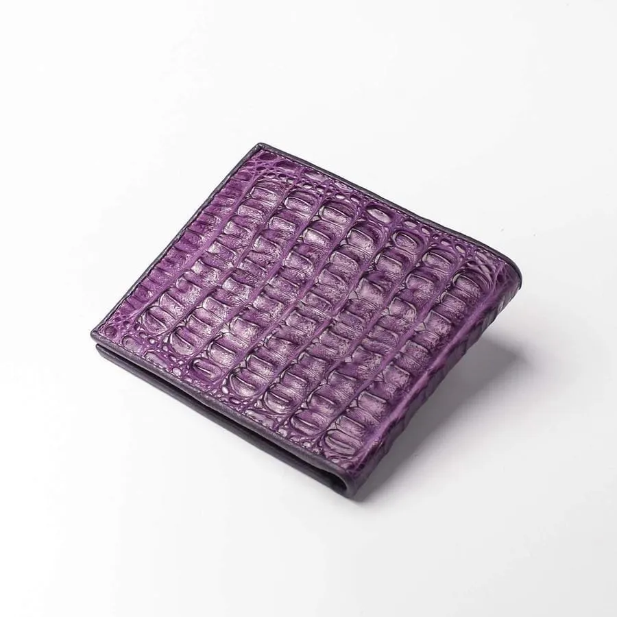 Violet Genuine Crocodile Alligator Hornback Leather Wallet