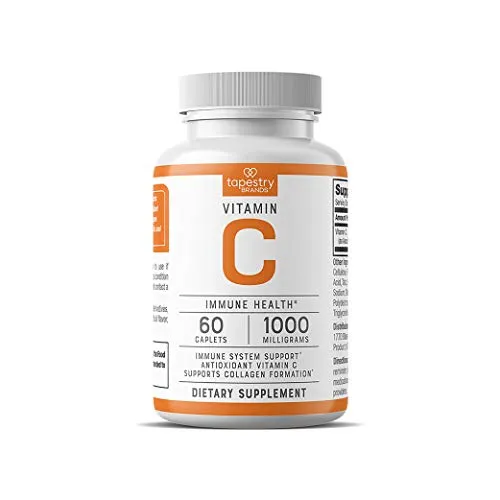 Vitamin C 1000 mg - Support Immune System, Antioxidant Support, Collagen Formation for Healthy Skin. Vegetarian Friendly, Non-GMO, Gluten Free, Sugar Free. 60 Count Tablets, by Tapestry Brands