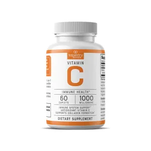 Vitamin C 1000 mg - Support Immune System, Antioxidant Support, Collagen Formation for Healthy Skin. Vegetarian Friendly, Non-GMO, Gluten Free, Sugar Free. 60 Count Tablets, by Tapestry Brands