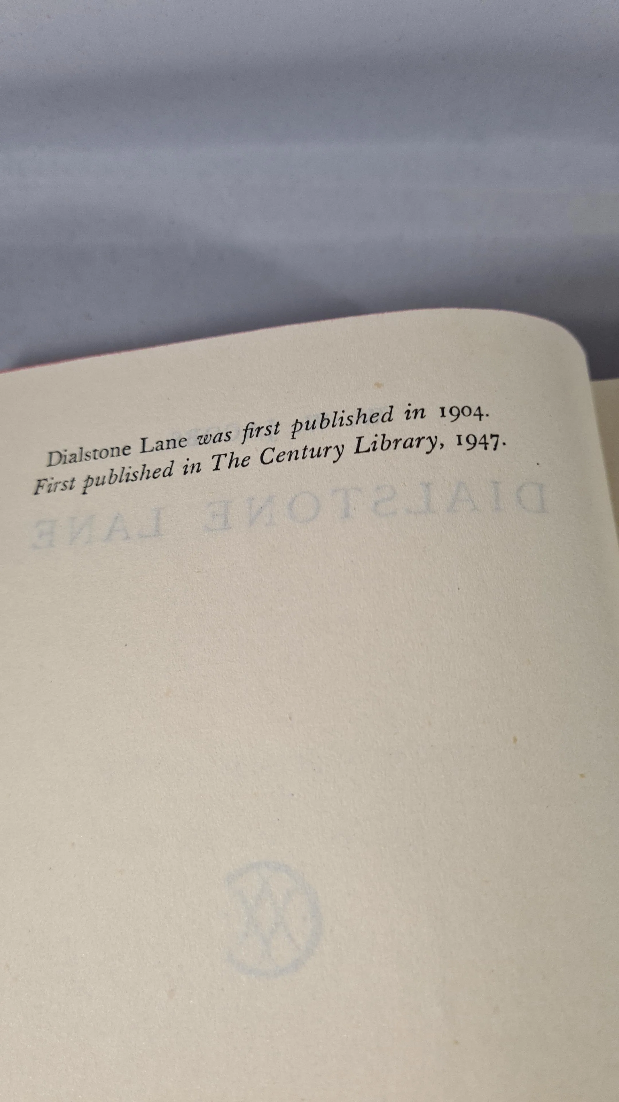 W W Jacobs - Dialstone Lane, The Century Library, 1947
