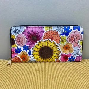 Wallet - Faux Leather - Colorful Floral