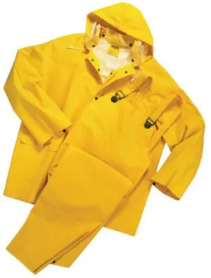 West Chester Rainsuit, Jacket w/Detachable Hood, 0.35 mm PVC/Polyester, Yellow, X-Large, 4036/XL