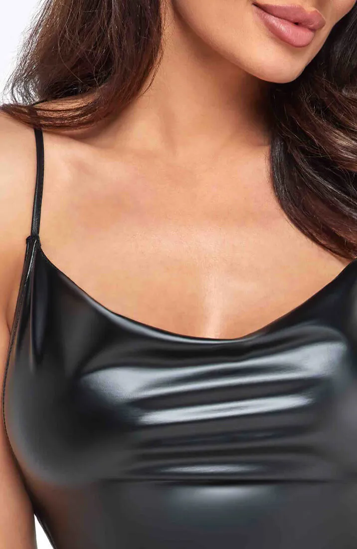 Wet look dress with rhinestone embellishment - Feeling Emotions