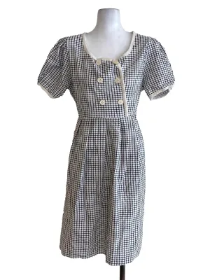 White Dot Patterned Empire Dress