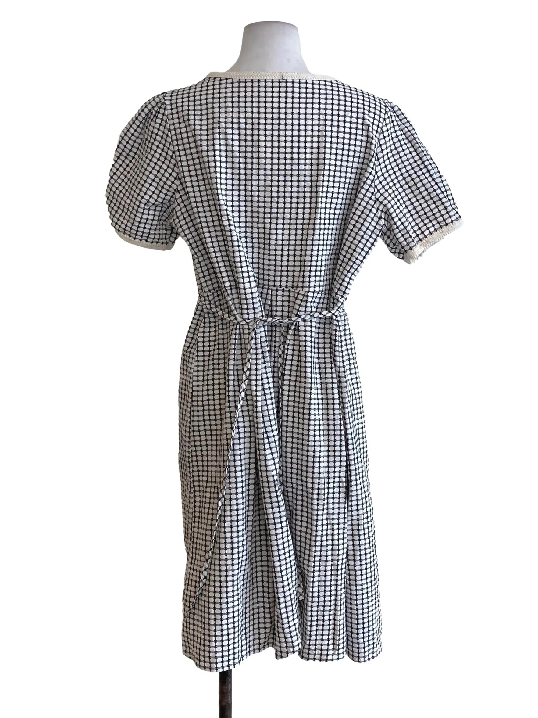 White Dot Patterned Empire Dress