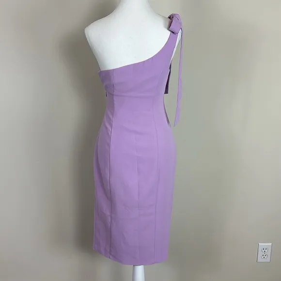 WHITE FOX Lilac One-Shoulder Bow Dress Size XS