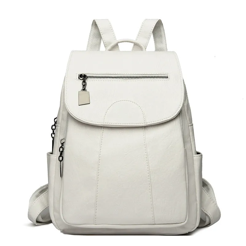 Women's Anti-Theft Leather Backpack
