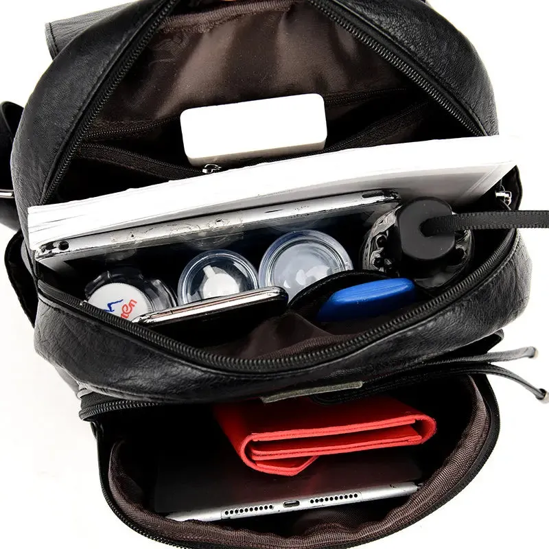Women's Anti-Theft Leather Backpack