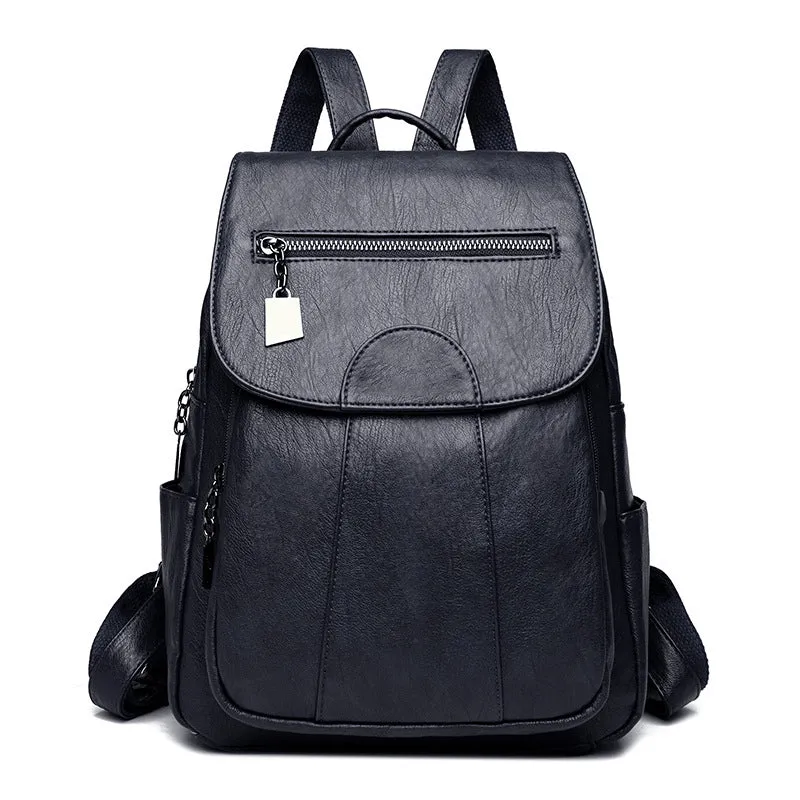Women's Anti-Theft Leather Backpack