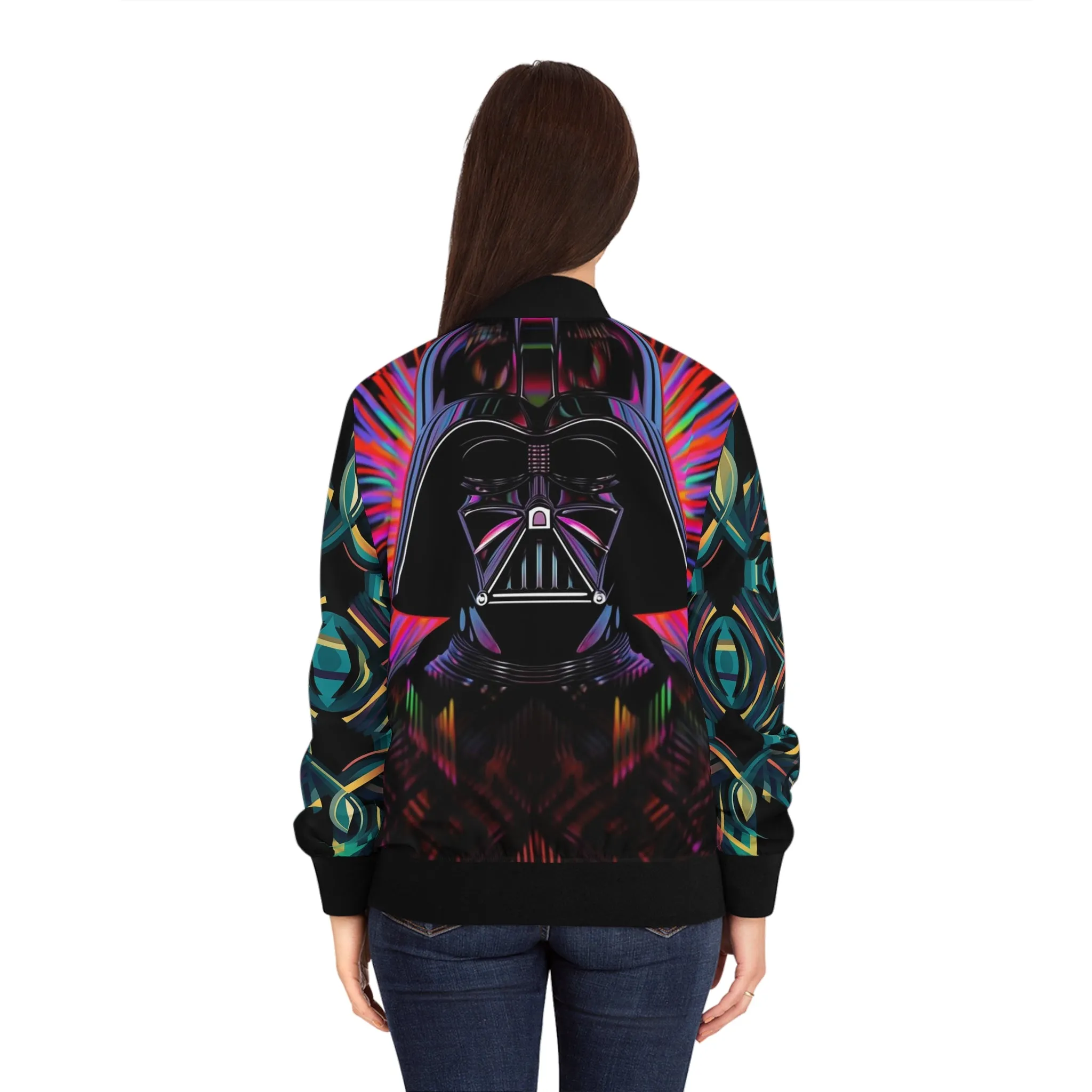 Women's Bomber Jacket - Darth Vader Op Art Vintage
