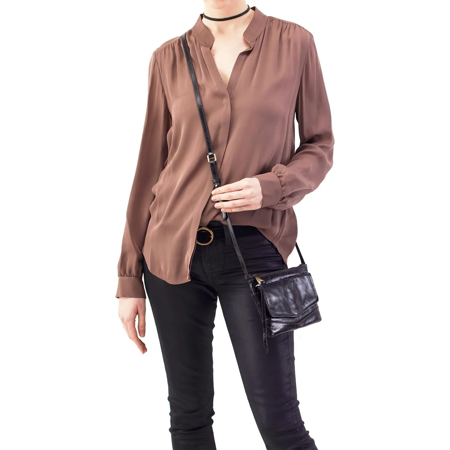Women's Hobo Amble Black Vintage Leather