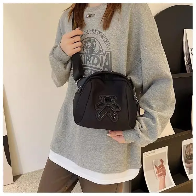 Women's Korean Style Little Bear Sequined Shell Bags