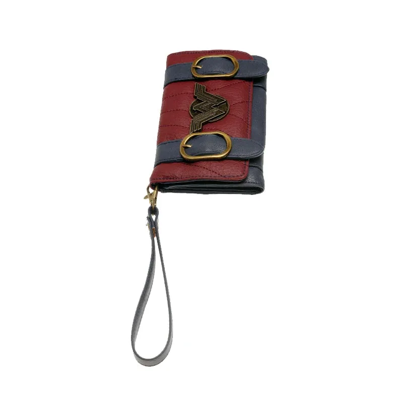Wonder Woman Double Buckle Tri-Fold Wallet
