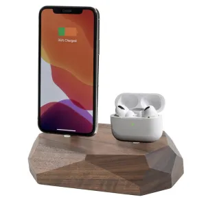 Wood iPhone Dual Charging Dock - Oakywood