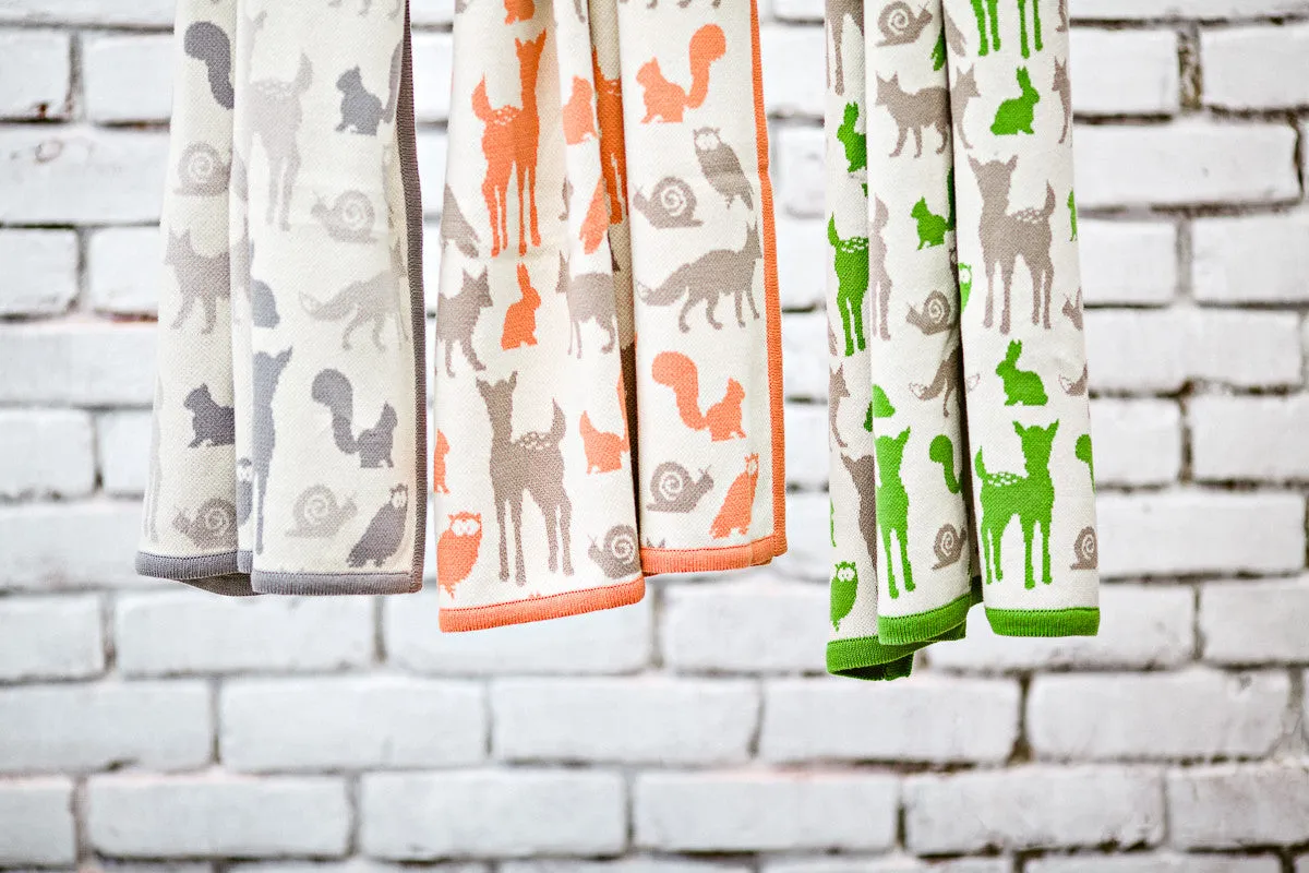 Woodland Animal Knitted Baby Blanket