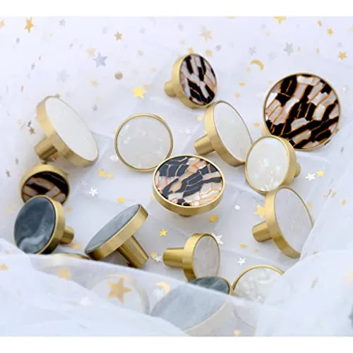 XOXOX Brass Single Hole Wardrobe Kitchen Door Knob Cabinet Drawer Pulls 37mm_A