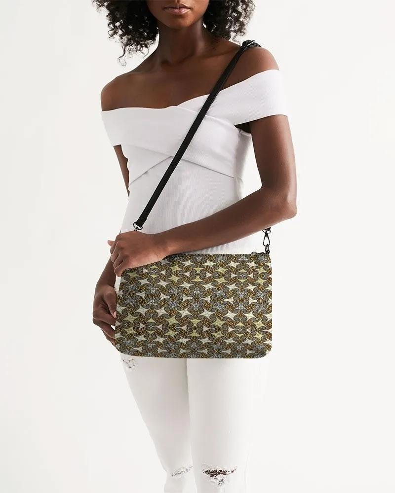 Yellow Brown African Print Daily Zip Pouch