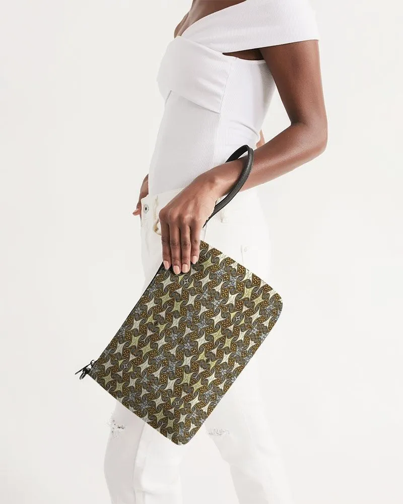 Yellow Brown African Print Daily Zip Pouch