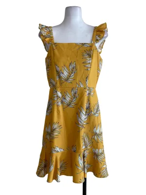 Yellow Leaf Patterned Dress