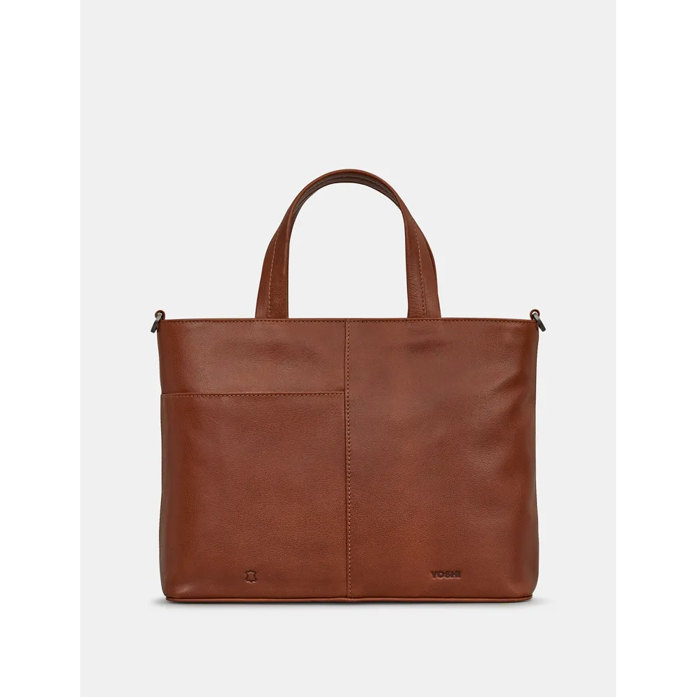 Yoshi Shakespeare Bookworm Brown Brown Leather Grab Bag