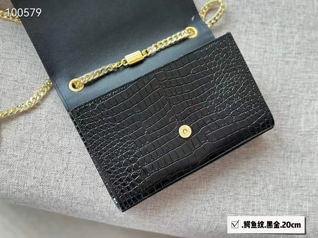 YSL Small Chain Leather Bag (BLACK)