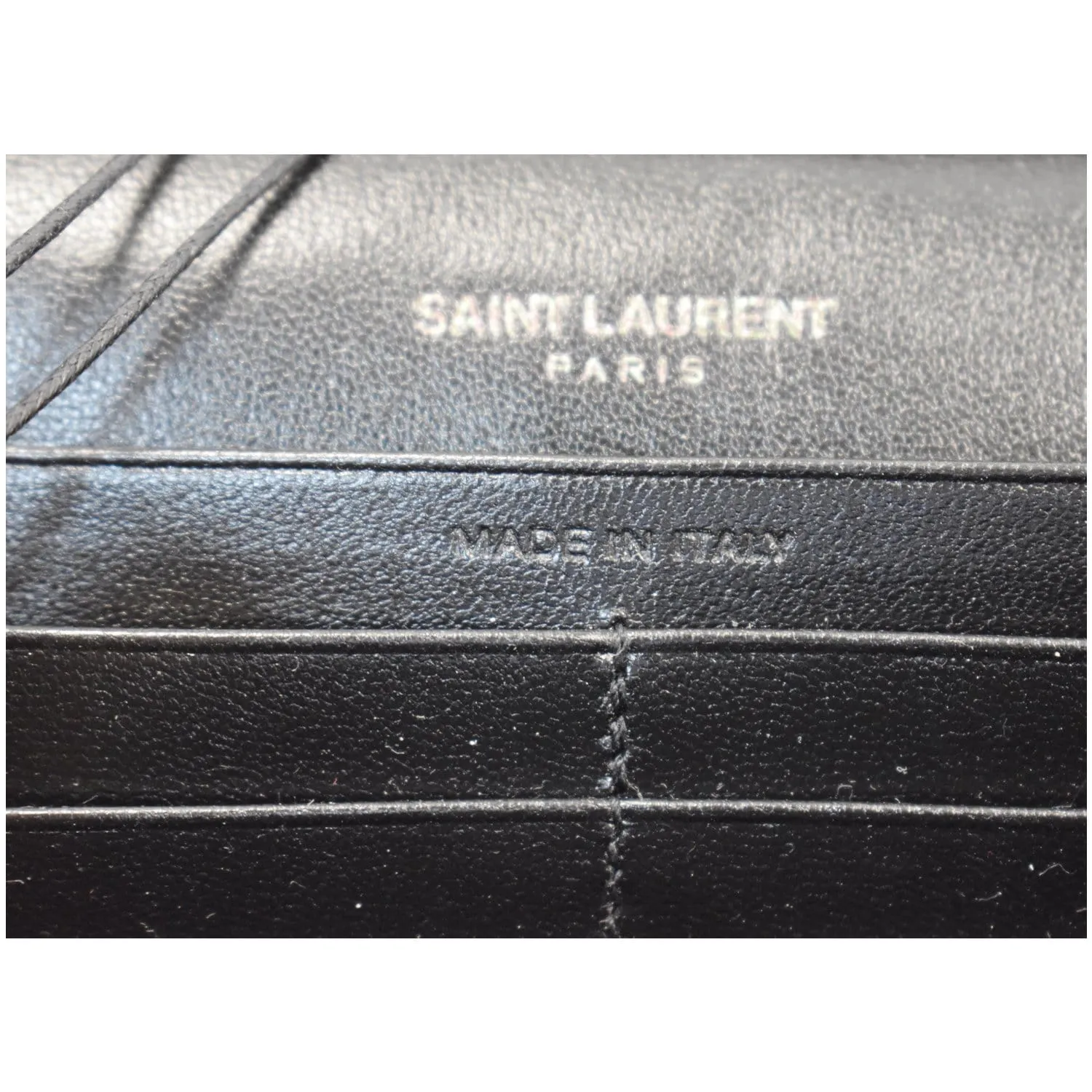 YVES SAINT LAURENT Kate Monogram Polka Rose Print Leather Chain Wallet Black - Final Sale