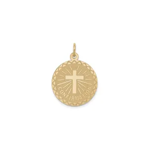 Zigzag Patterned Engravable Confirmation Medal (14K)
