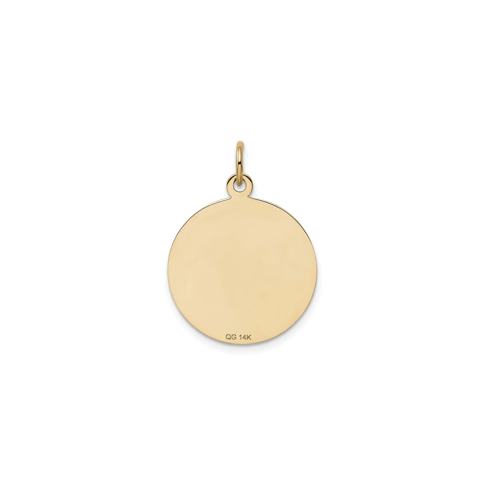 Zigzag Patterned Engravable Confirmation Medal (14K)