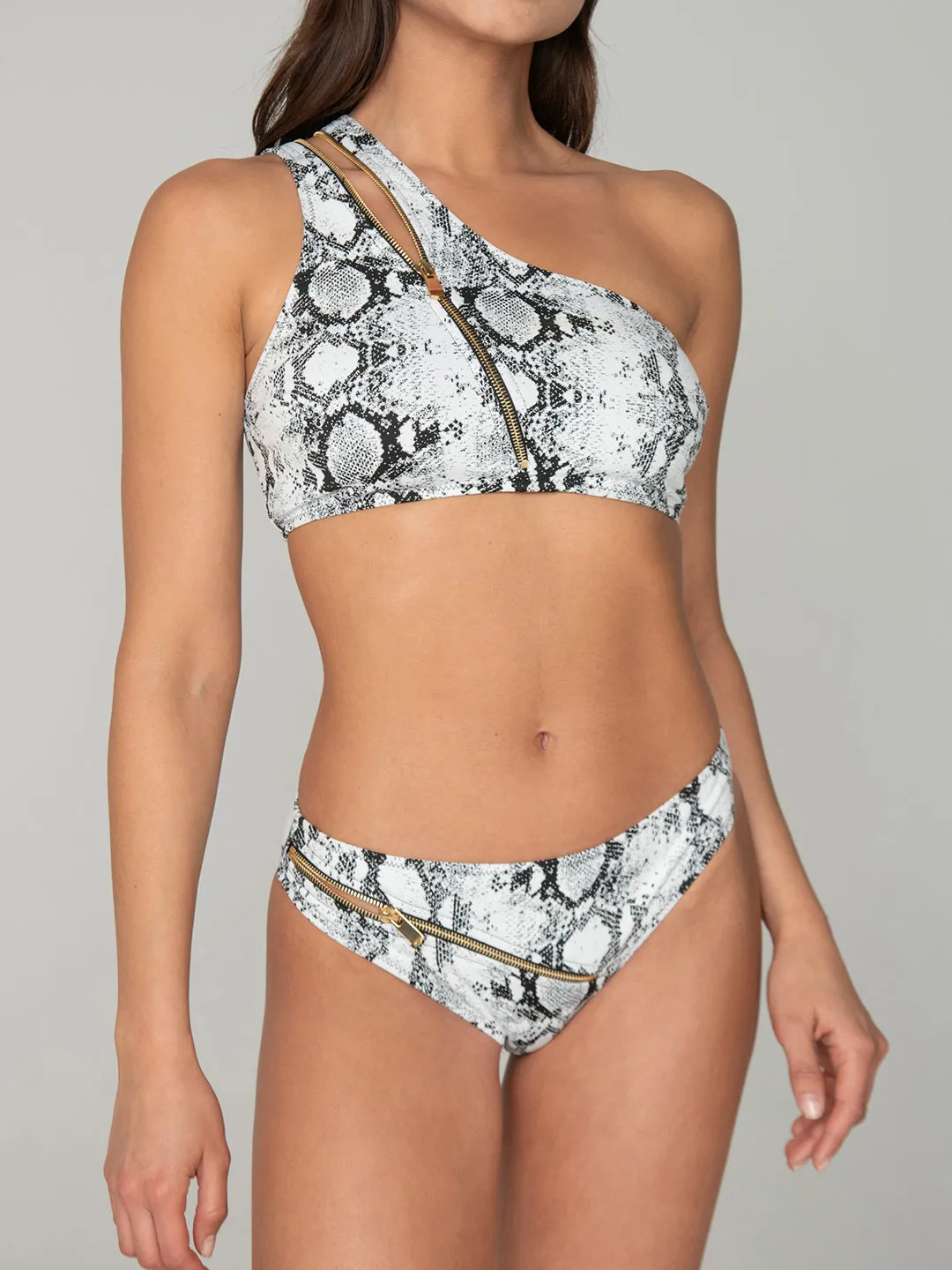 Zip One shoulder Bikini - SNEAKY BABY
